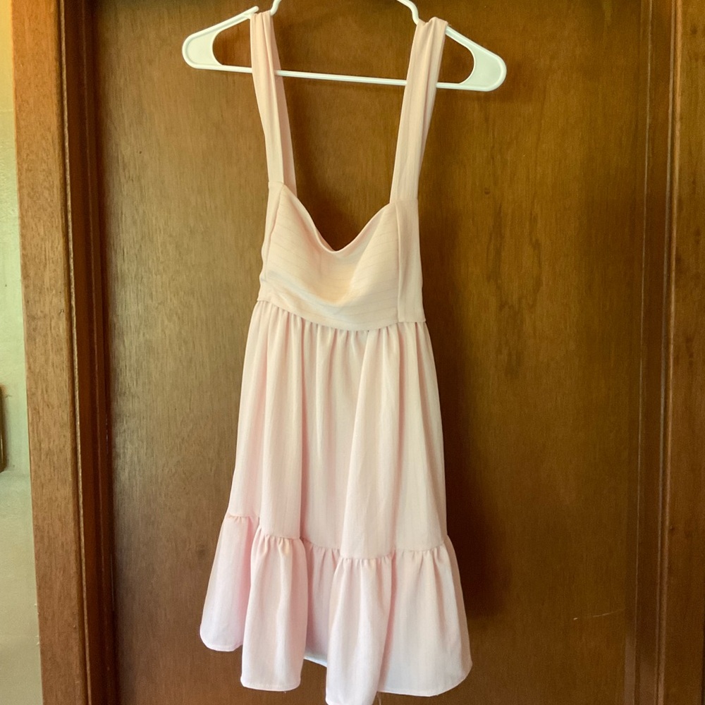 Lucy In The Sky Pink Dress with Bow Tie